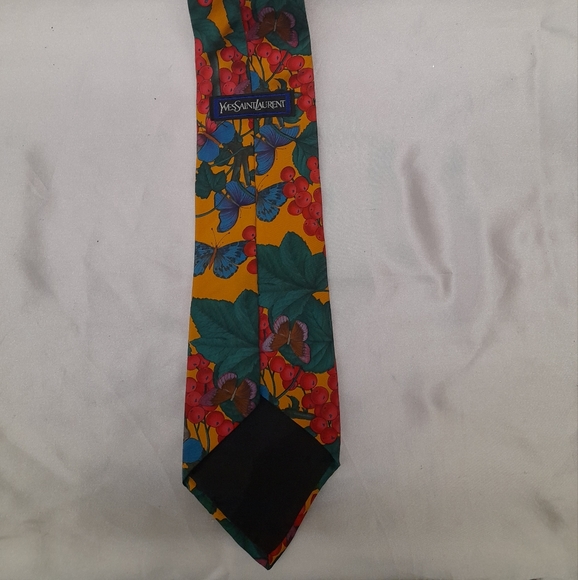 Vintage Yve Saint Laurent Floral Silk Tie Unisex - Picture 3 of 8